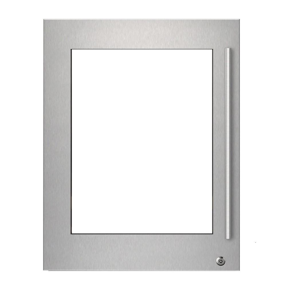 SUBZERO - 24"DESIGNER SERIES UNDERCOUNTER STAINLESS STEEL GLASS DOOR PANEL WITH LOCK AND TUBULAR HANDLE - LEFT HINGE