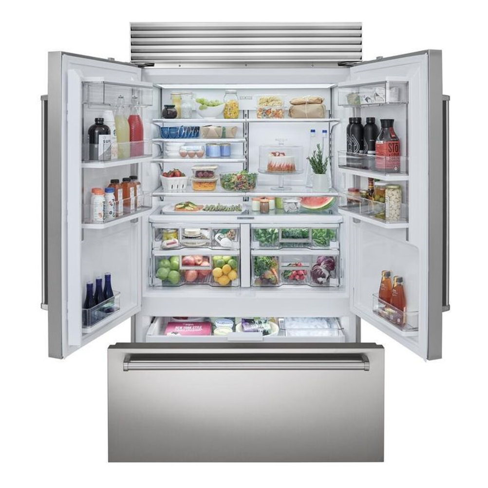 SUBZERO - Refrigerador/congelador clásico de 48" con puerta francesa y dispensador interno