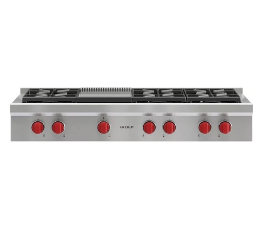 [SRT486G-LP] WOLF - PARRILLA SELLADA 48 6QUEM COMAL LP