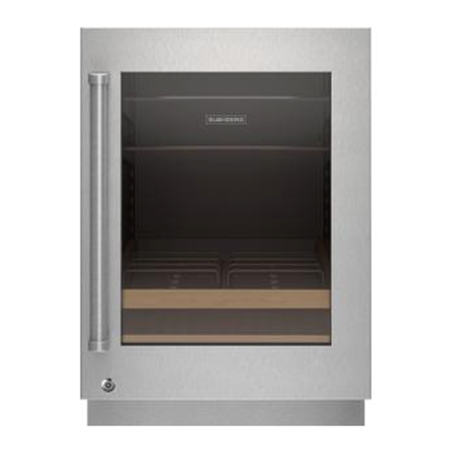[9029028] SUBZERO - 24"DESIGNER SERIES UNDERCOUNTER STAINLESS STEEL GLASS DOOR PANEL WITH TUBULAR HANDLE - LEFT HINGE