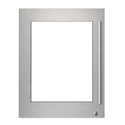 [9029026] SUBZERO - 24"DESIGNER SERIES UNDERCOUNTER STAINLESS STEEL GLASS DOOR PANEL WITH LOCK AND TUBULAR HANDLE - LEFT HINGE
